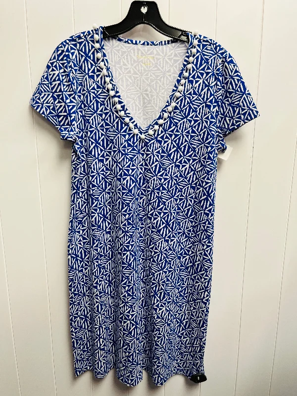 Extra Savings Dress Designer By Lilly Pulitzer In Blue & White, Size: M