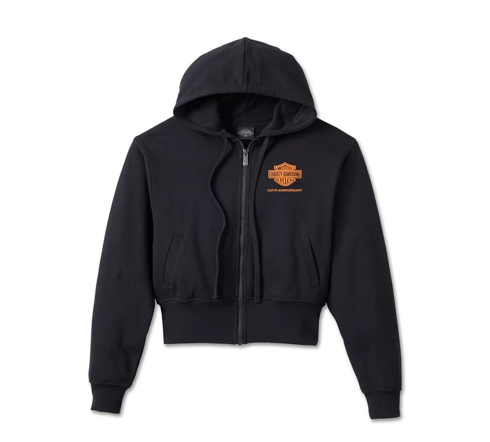 Women's 120th Anniversary Zip Front Hoodie - Black Beauty: 97550-23VW