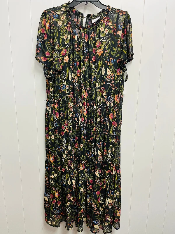 Reduced Prices Dress Set 2pc By Ava & Viv In Black & Green, Size: 1x