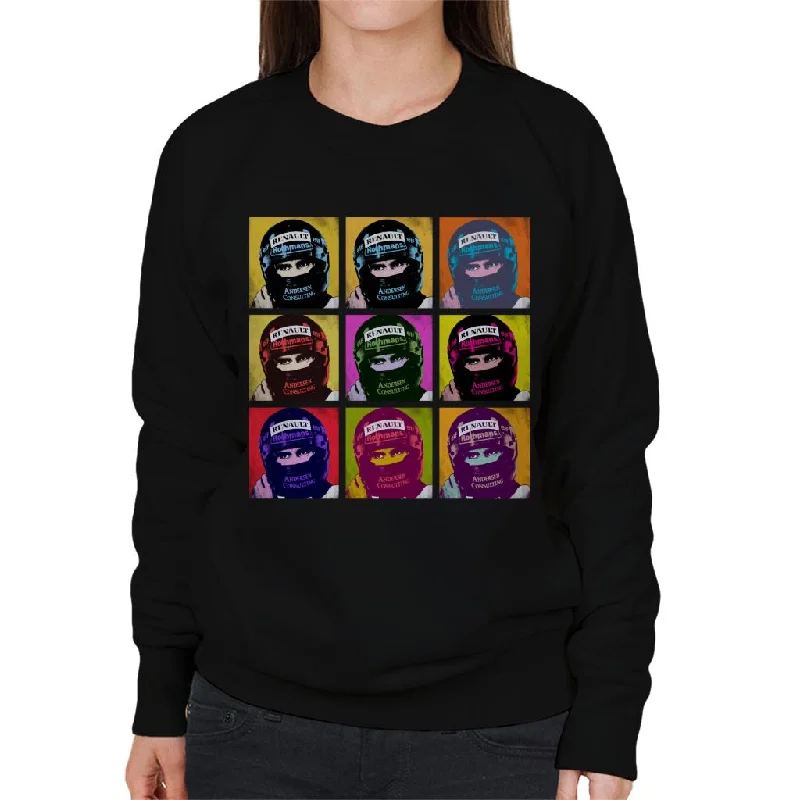 athletic casual sweatshirtMotorsport Images Damon Hill Portuguese GP Helmet Pop Art Women's Sweatshirt