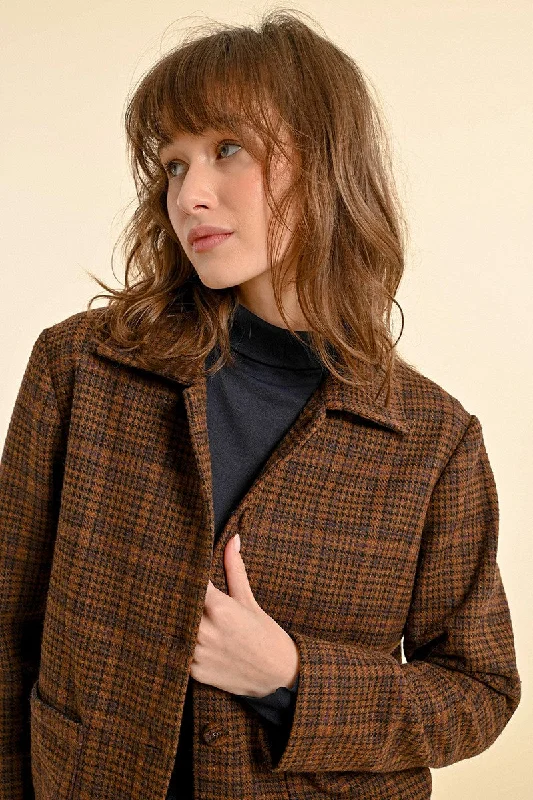 cocktail dressMolly Bracken Chocolate Checked Blazer