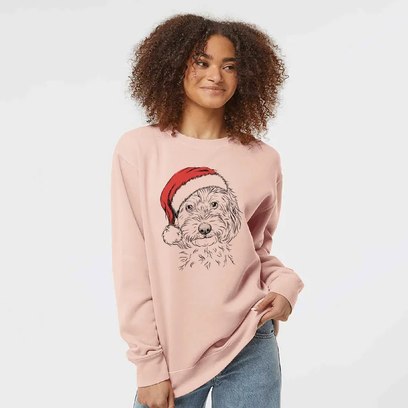 workout-ready hoodieSanta Mason the Cavapoo - Unisex Pigment Dyed Crew Sweatshirt