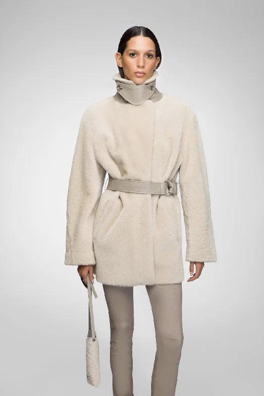 cold weather coatMadeleine - Cream Shearling Coat