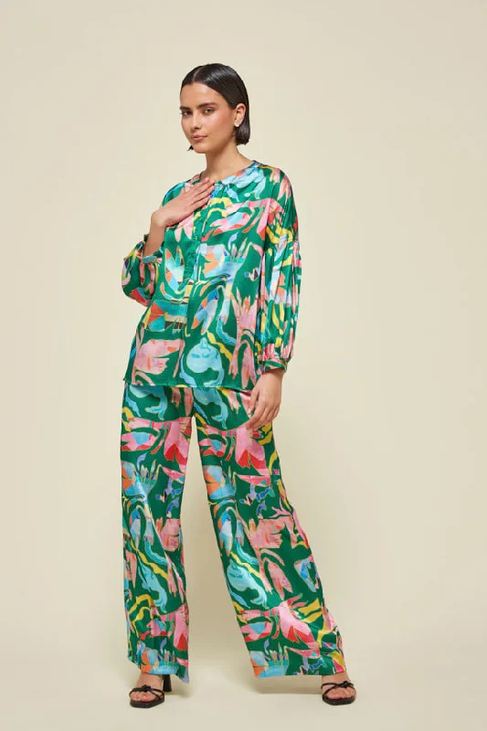 Great Deals Md'M Diana Floral Satin Trousers