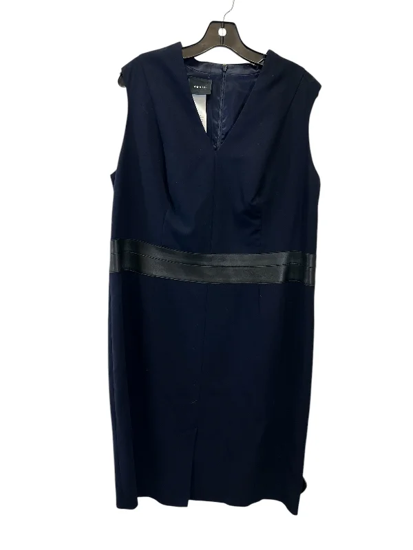 Seasonal Sale Dress Designer By Akris In Black & Blue, Size: Xl
