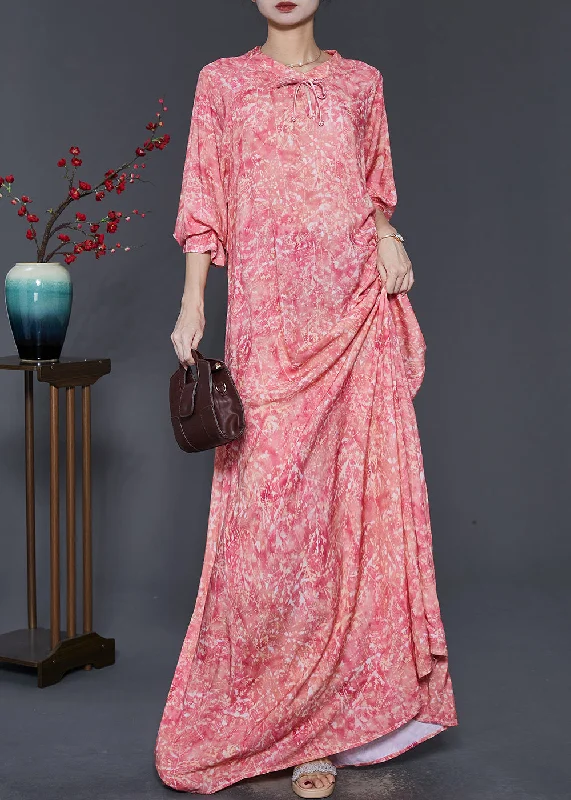 Special Promotion DIY Red Oversized Print Cotton Robe Dresses Summer