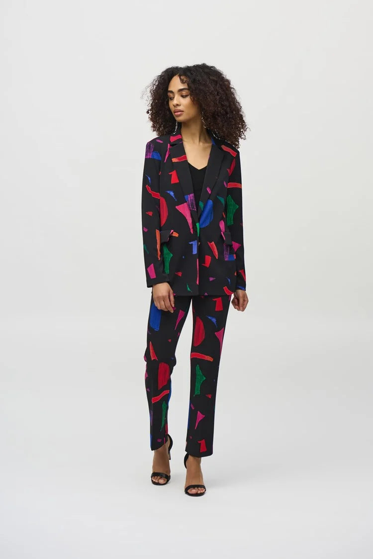 Inventory Reduction Joseph Ribkoff Silky Knit Abstract Print Blazer