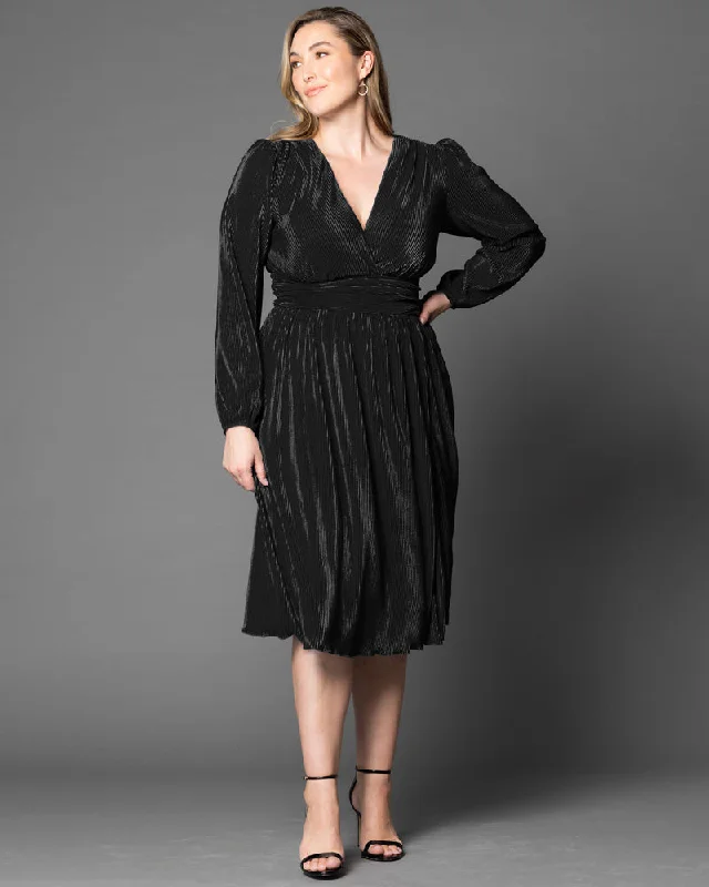 textured dressSophie Long Sleeve Pleated Cocktail Dress - Sale!