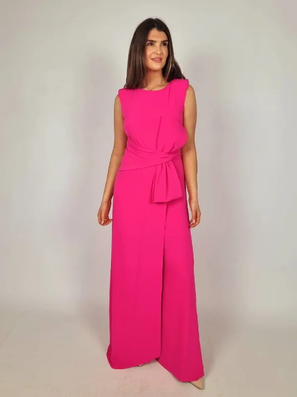 printed dressLaura Bernal Hot Pink Bow Jumpsuit