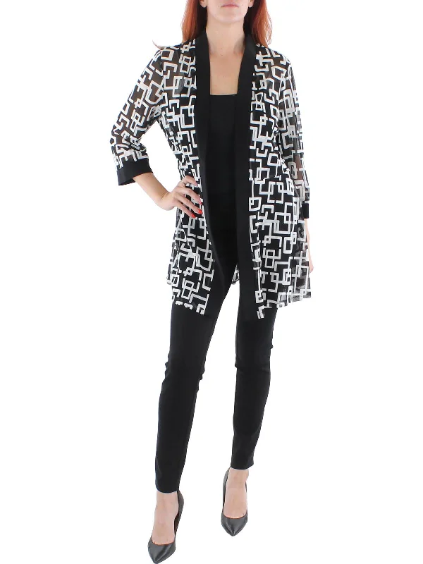 The Best Prices Womens Mesh Printed Duster Blazer