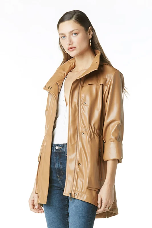 relaxed fit coatTart Collections Cory Vegan Leather Jacket in Soft Brown