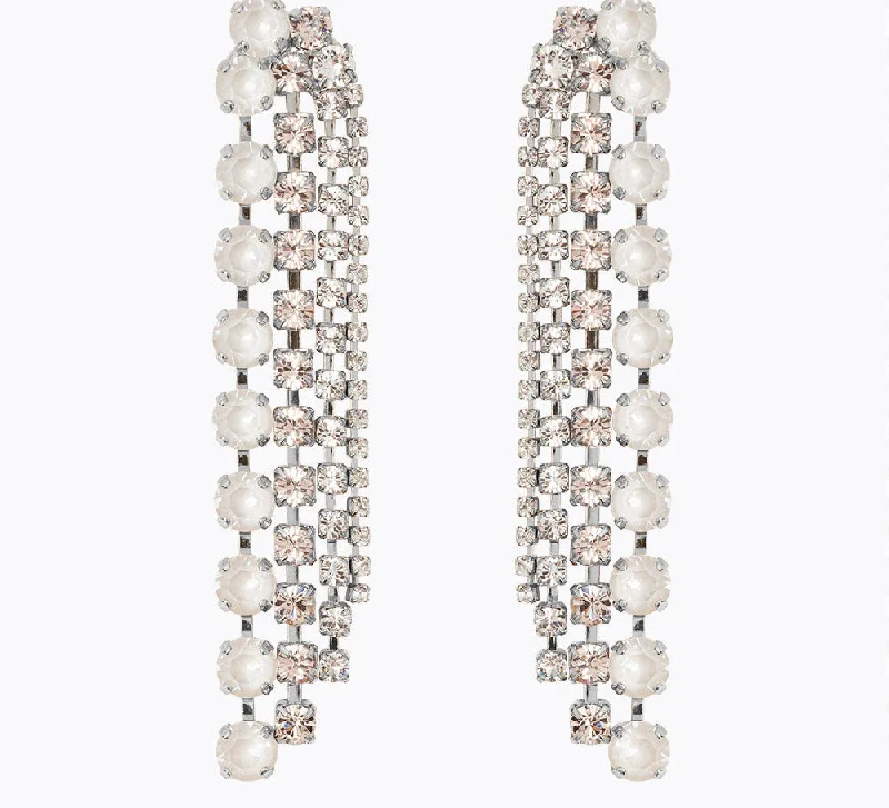 chic dressCaroline Svedbom Camilla Earrings Rhodium - Electric White