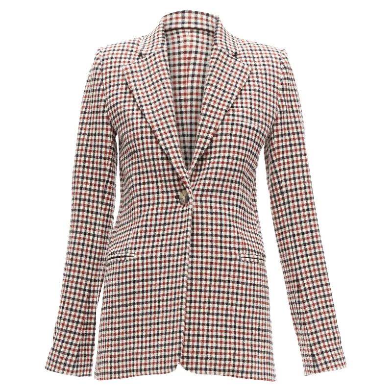 Big Discounts Khaite Vera checked virgin wool single button blazer