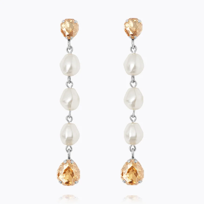 relaxed fit dressCaroline Svedbom Paloma Earrings Pearl Rhodium Golden Shadow