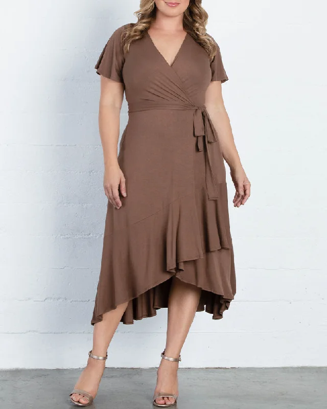 v-neck dressRayna Plus Size Cocktail Wrap Dress - Sale!