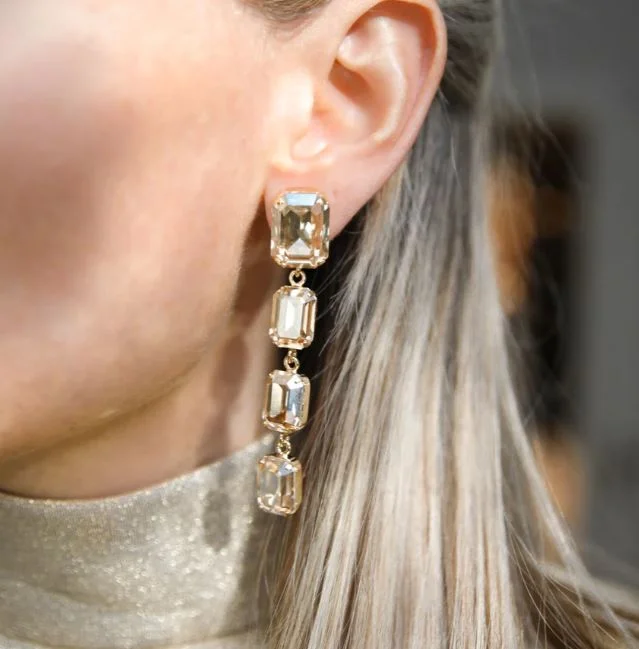 Overstock Sale Caroline Svedbom Lydia Long Earrings Gold Golden Shadow