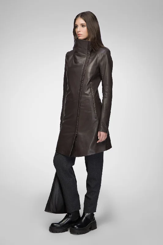 stylish coatClaudia - Brown Leather Coat