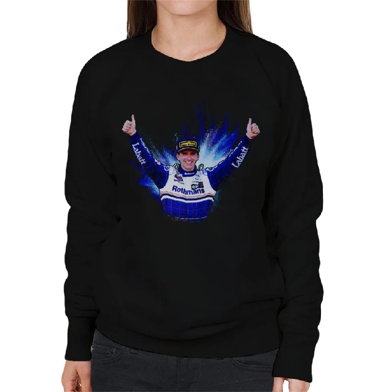 luxe gym hoodieMotorsport Images Damon Hill Celebrating Win At Japan Grand Prix Women's Sweatshirt