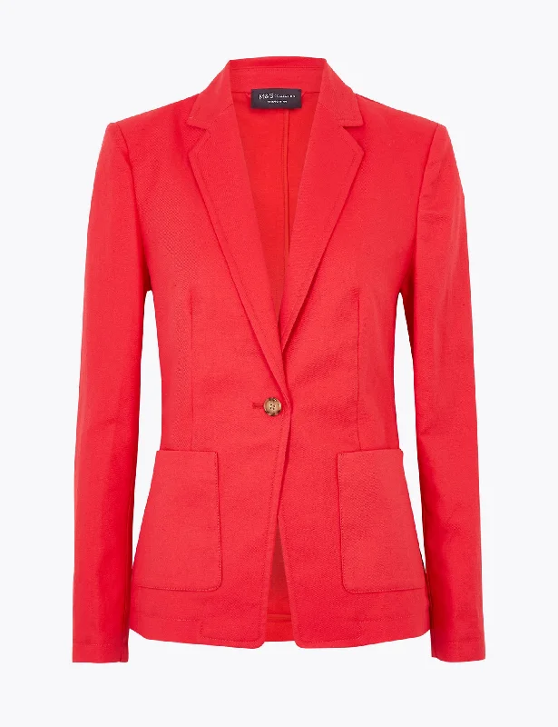 Flash Deals Linen Straight Single Breasted Blazer