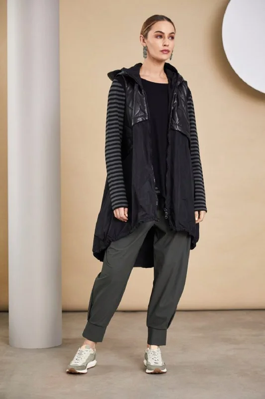 Flash Sale Naya Angle Hem Green/Black Top Stripe Sleeve