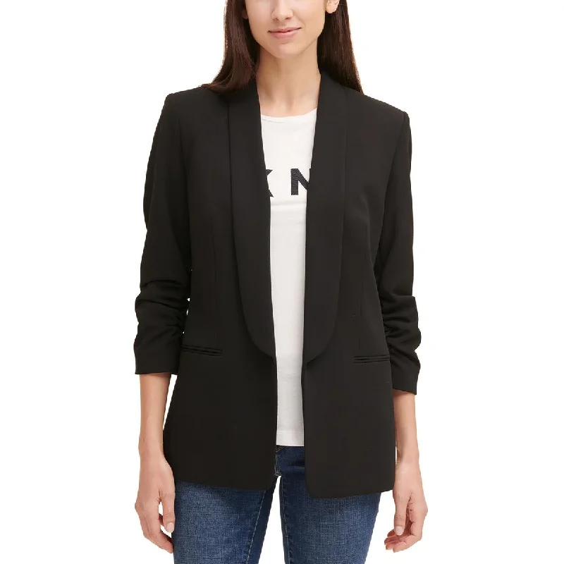 The Best Prices Petites Womens Solid Office Open-Front Blazer