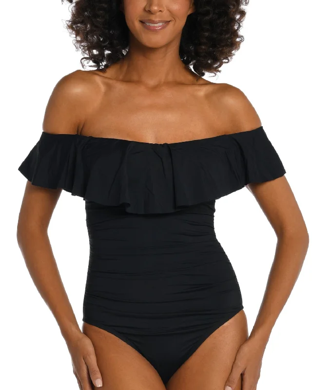 Bonus Savings 2024 La Blanca Island Goddess Off Should Ruffle One Piece - Lb0ig11