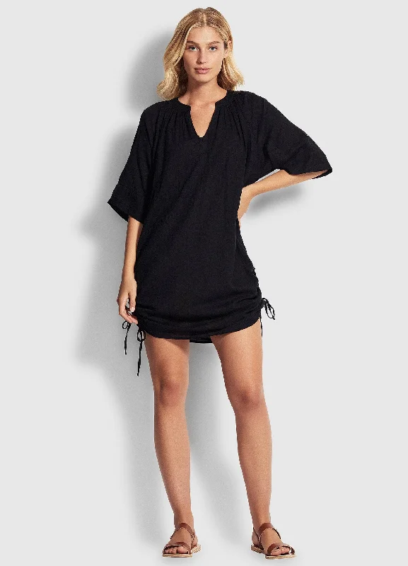 The Best Prices Crinkle Cotton Cover Up - Black