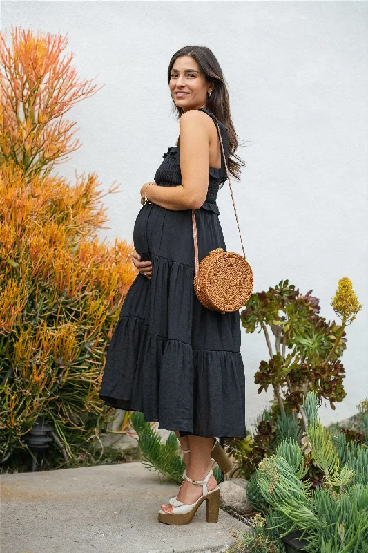 Stock Clearance Made For Me Midi Dress - Black