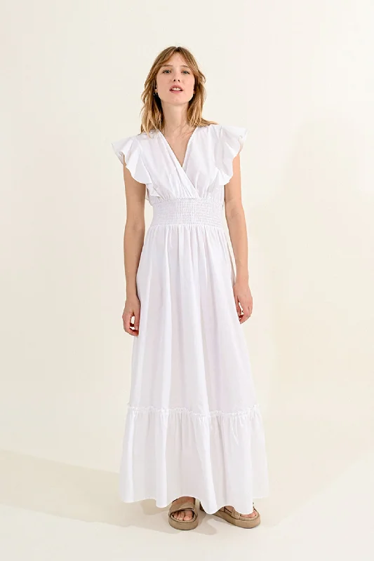 layered dressMolly Bracken Long White Cotton Dress