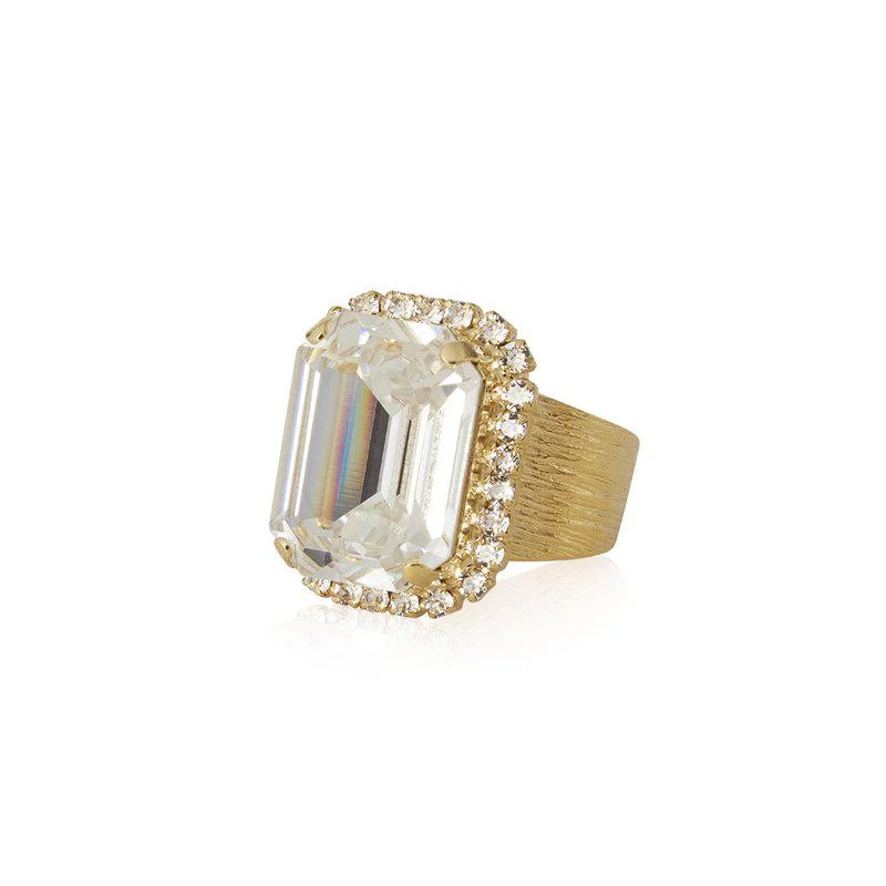 Factory Direct Sale Caroline Svedbom Lydia Cocktail Ring Crystal