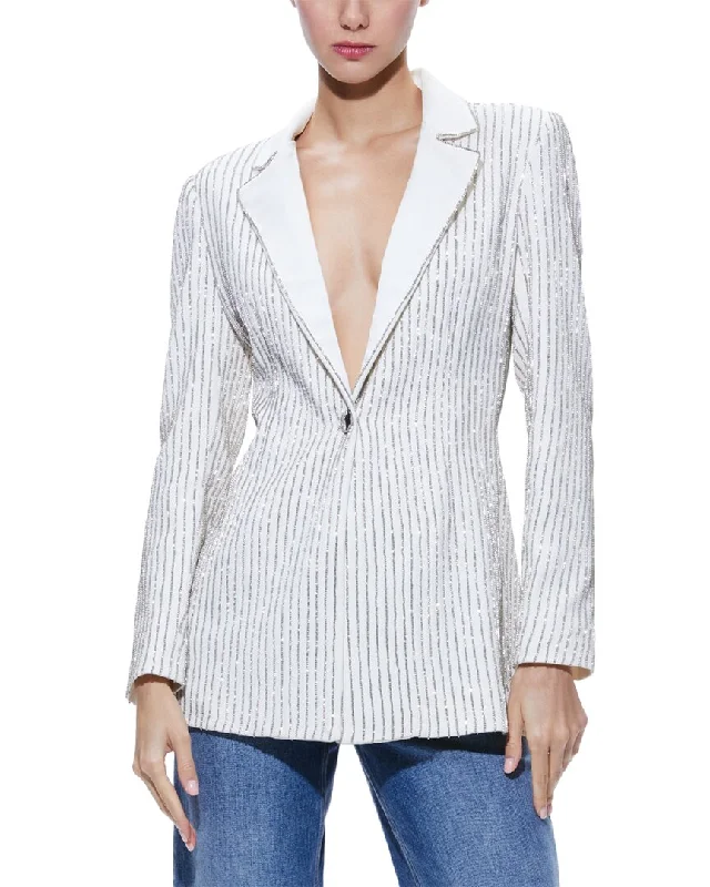 Exclusive Savings alice + olivia Yona Boxy Pinstripe Blazer