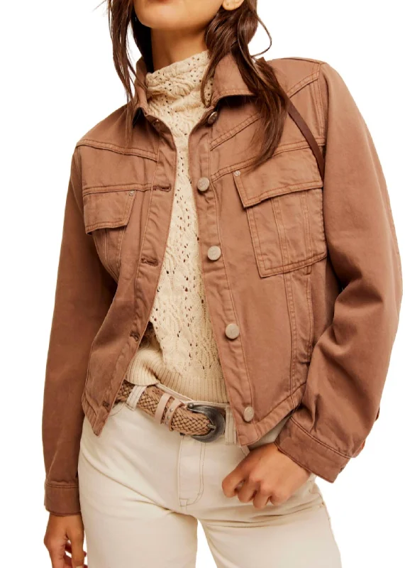 Customer Appreciation Sale Jade Denim Jacket In Chocolate Mousse