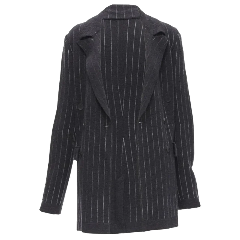Bonus Savings Barrie cashmere pinstriped double breasted blazer cardigan