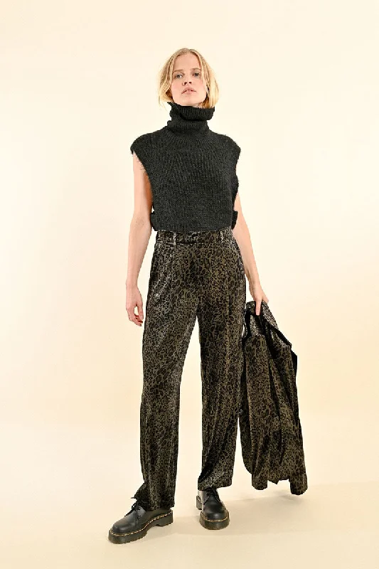 Buy More, Save More Molly Bracken Animal Print Velvet Trousers
