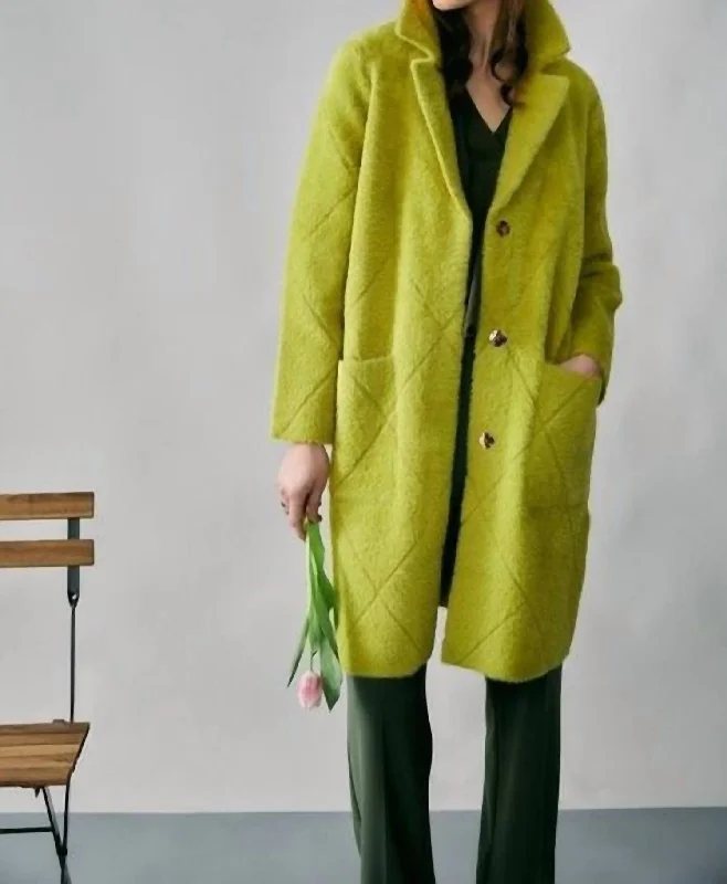 Markdown Madness Wasabi Notched Collared Coat