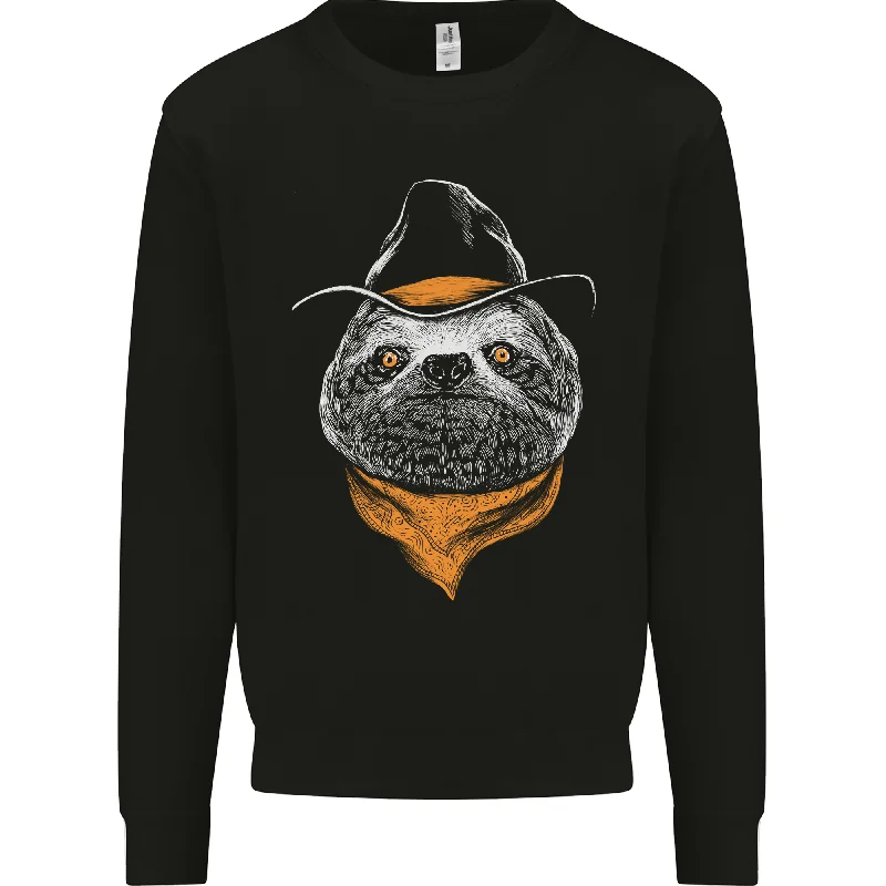 slim fit workout hoodieA Sloth Cowboy Mens Sweatshirt Jumper