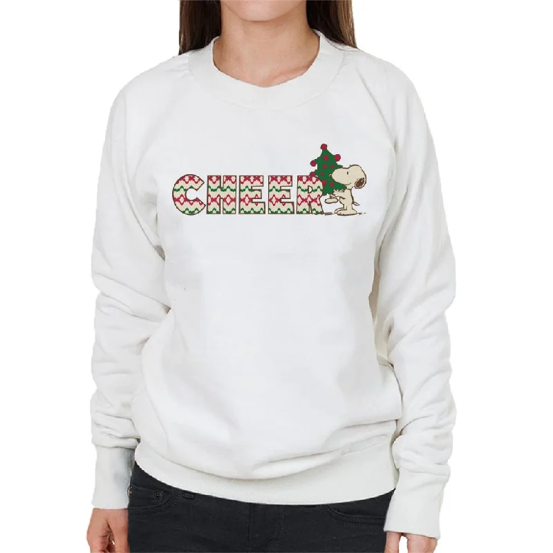 warm workout hoodiePeanuts Snoopy Christmas Tree Cheer Women's Sweatshirt