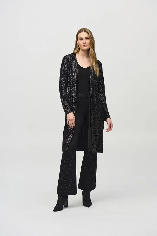 Anniversary Sale Joseph Ribkoff Black Sequined Knit Cover-Up