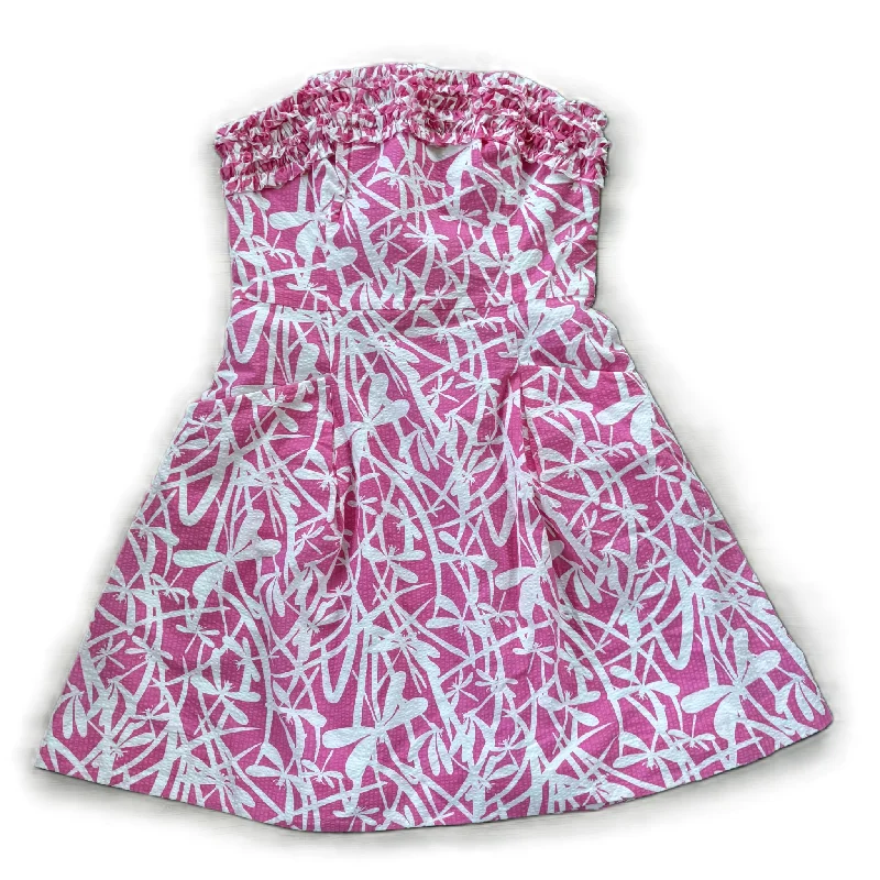 Price Meltdown Dress Designer By Lilly Pulitzer In Pink & White, Size: S