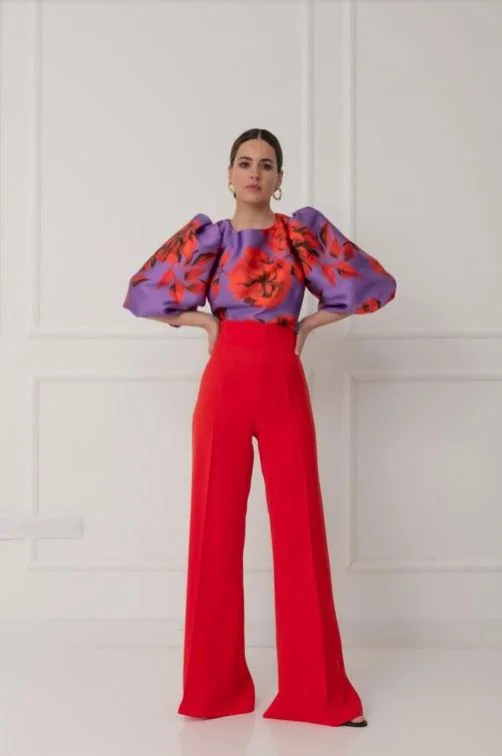 midi dressMatilde Cano Mikado Top And Coral Trouser