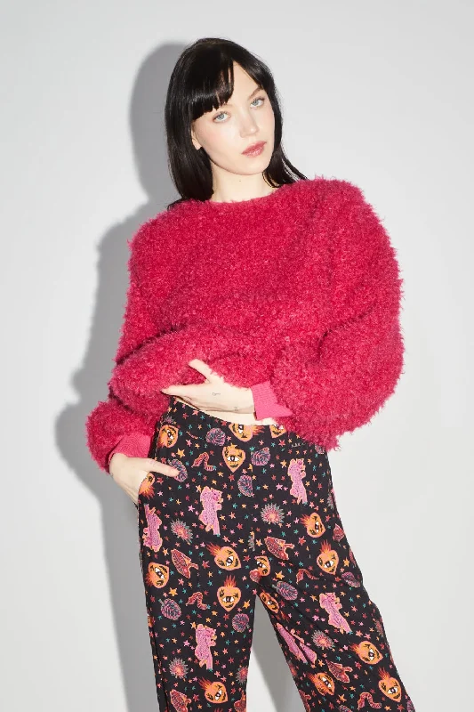 Don't Wait Imprevu Pink Maxi Pull Fourure