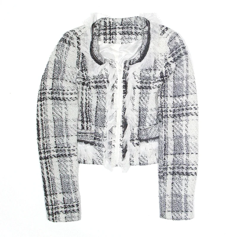 Epic Deals ZEBRA Jacket White Check Womens S
