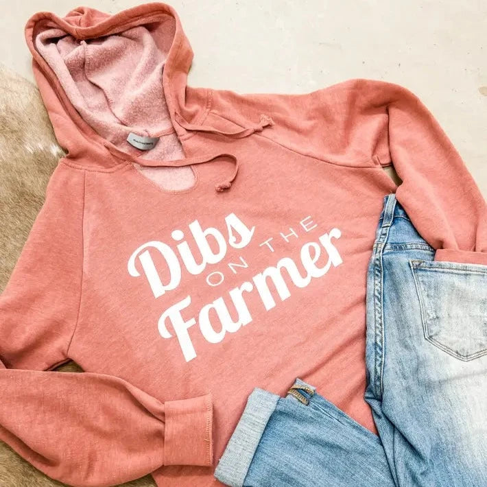 Last Chance American Farm Co. Women's "Dibs on the Farmer" Hoodie in Mauve