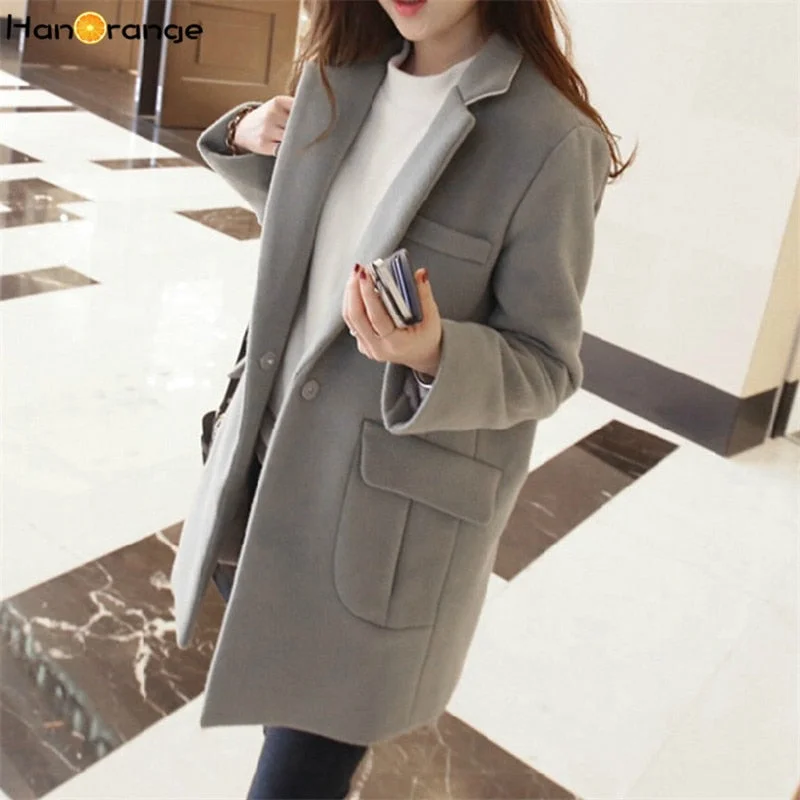 Flash Deals 2018 Women Long Woolen Coat Female Winter New Loose Overcoat Gray/Black/Wine Red S/M/L/XL/XXL Flash Deals 2018 Women Long Woolen Coat Female Winter New Loose Overcoat Gray/Black/Wine Red S/M/L/XL/XXL