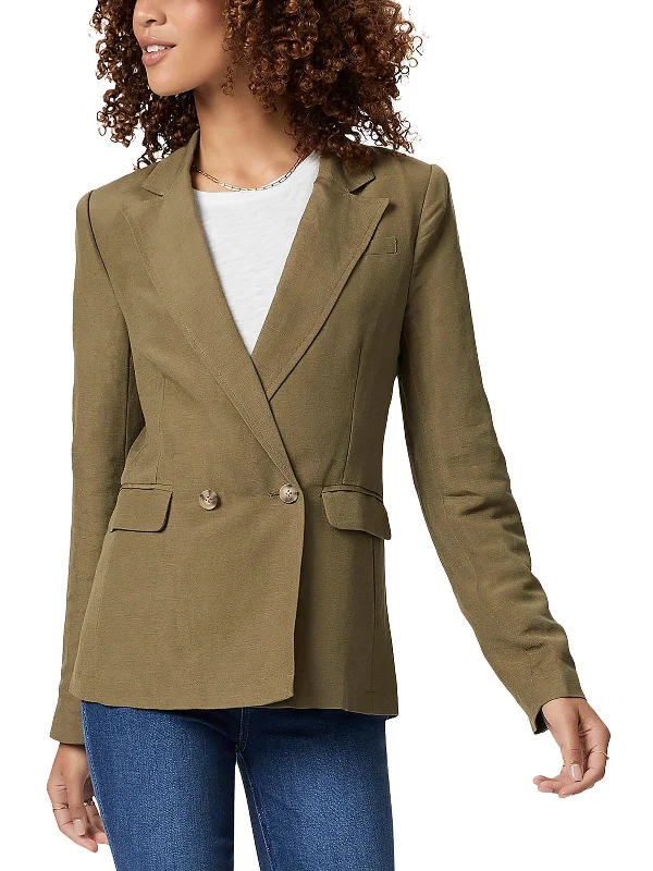 Don't Wait Dawson Womens Linen Suit Separate Double-Breasted Blazer