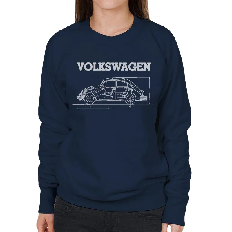 Don't Wait athletic streetwear sweatshirtVolkswagen Beetle White Technical Blueprint Outline Women's Sweatshirt Don't Wait athletic streetwear sweatshirtVolkswagen Beetle White Technical Blueprint Outline Women's Sweatshirt