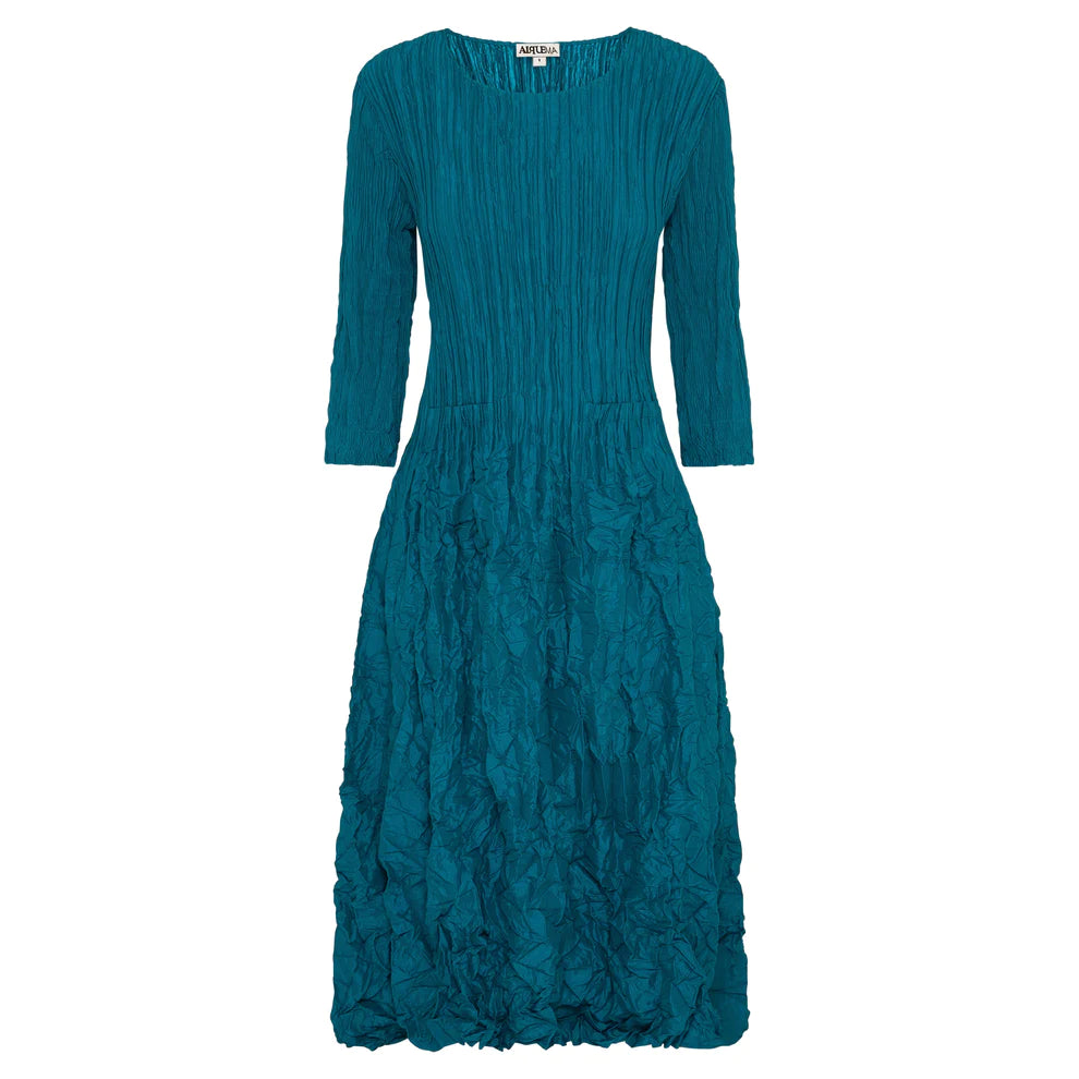 Daily Deals Alquema 3/4 Sleeve Smash Pocket Dress Peacock
