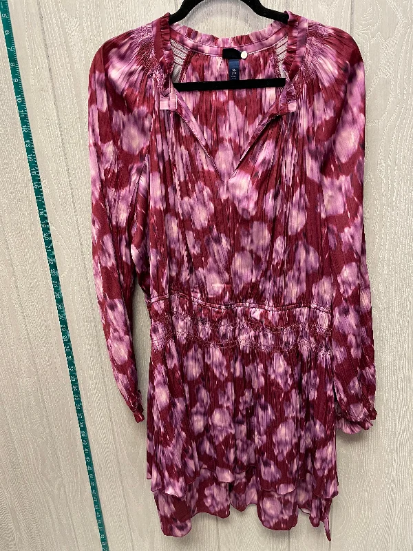 Weekend Special Dress Casual Midi By Scoop In Purple & Red, Size: 1x