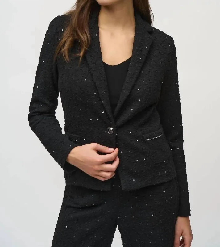 Season Finale Sale Sequin Boulce Blazer In Black