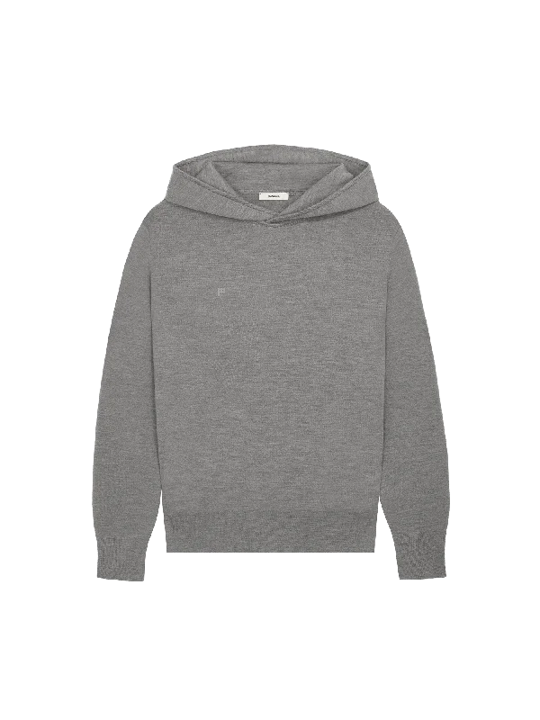 Womens DNA Regenerative Merino Wool Hoodie—grey marl